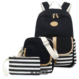 2 in 1 Black & White Backpack for Back To School